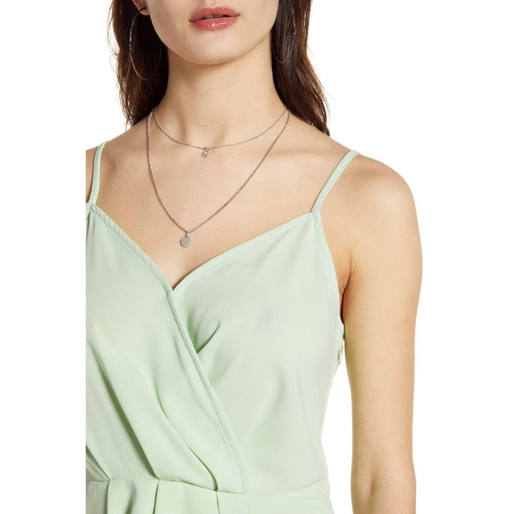 Leith Mint Green Faux Wrap Chiffon Camisole